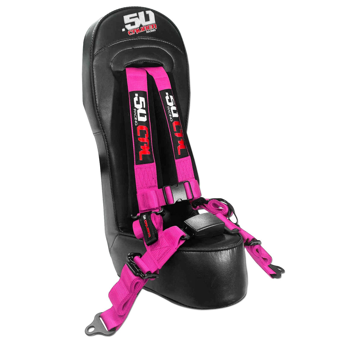 Rogue Pink | Can-Am X3 Bump Seat with Automotive Buckle Style Harness - Pink Straps