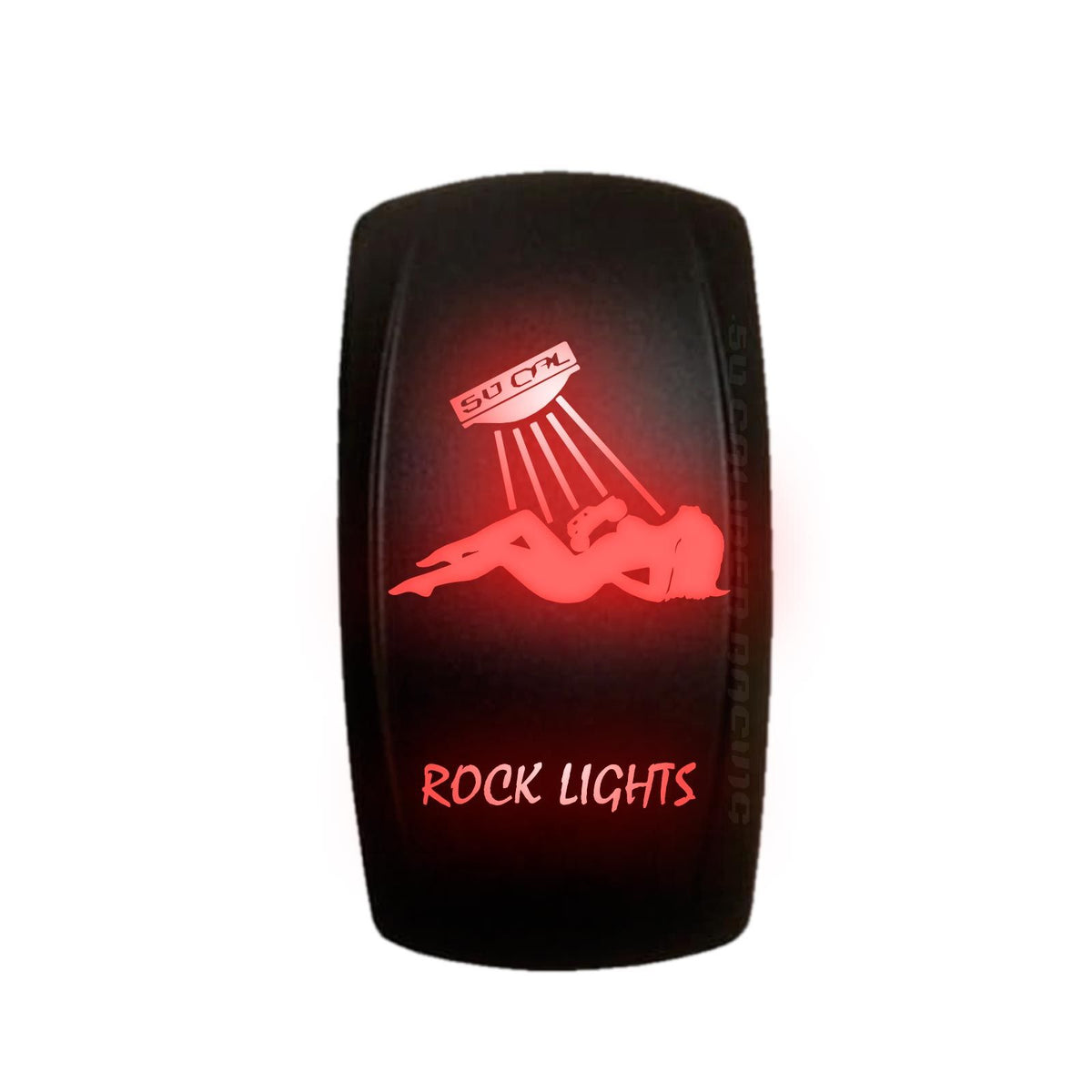 Red | "Rock Lights" - Sexy Girl On/Off Rocker Switch Laser Etched Design Waterproof with Red LED Illumination