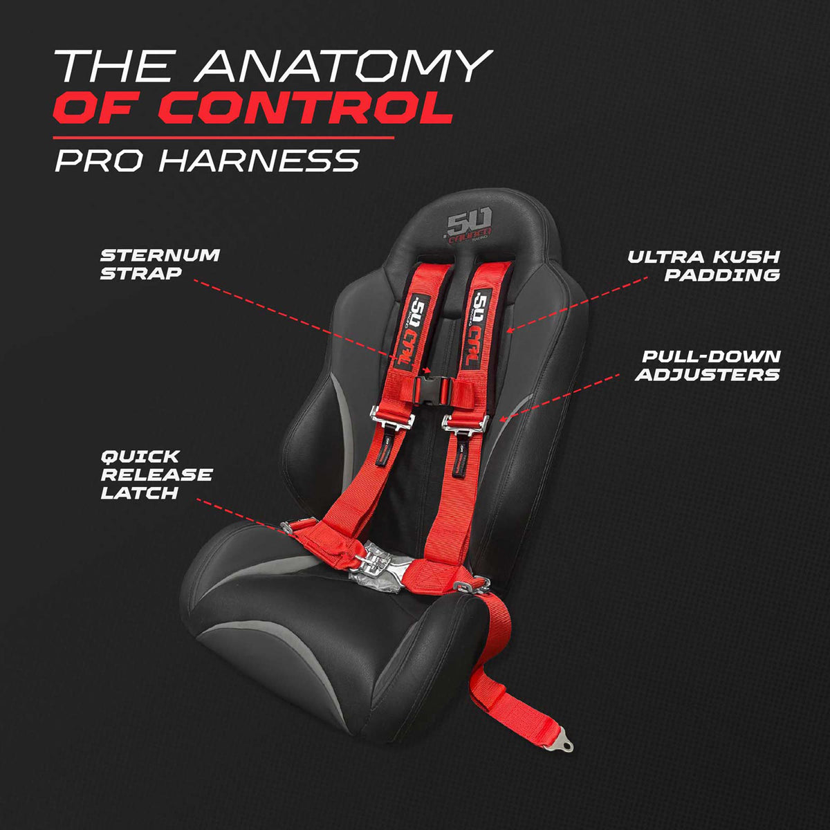 Rage Red | Anatomy of Control: padded shoulders, sternum strap, glove-friendly adjusters, latch quick release, Red webbing