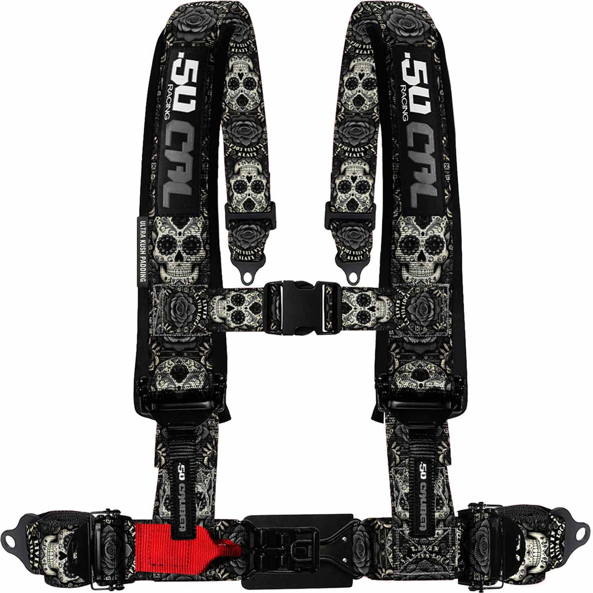 Black Sugar Skull | 50 Caliber Racing Elite Series 4-Point UTV Harness – Black Sugar Skulls