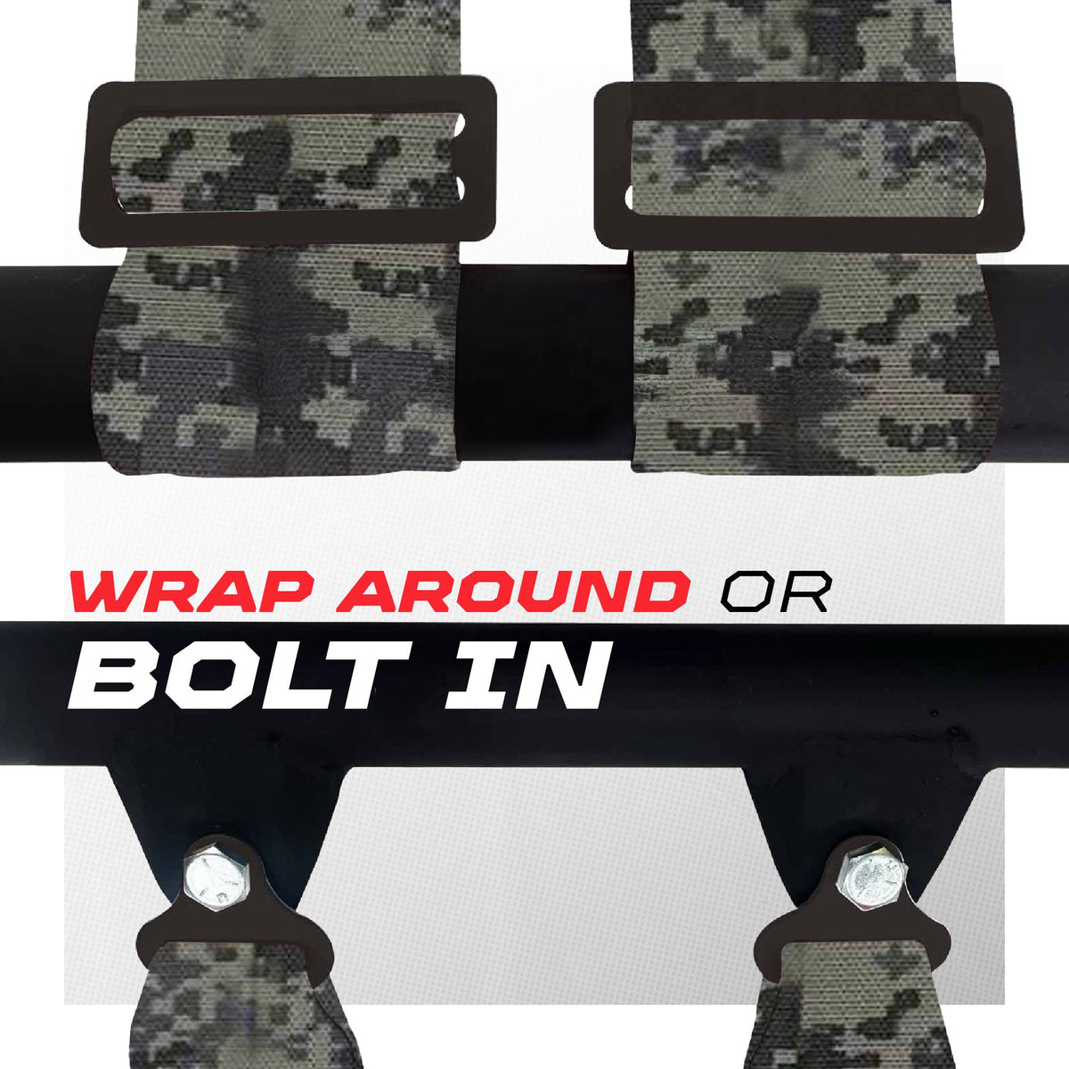 Carbon Camo | Pro Series UTV harness shoulder strap mounting options wrap-around or bolt-in Camo