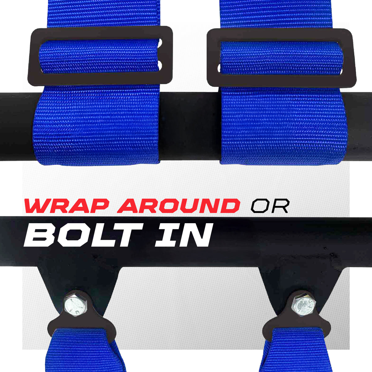 Nitro Blue | Blue | Pro Series UTV harness shoulder strap mounting options wrap-around or bolt-in Blue