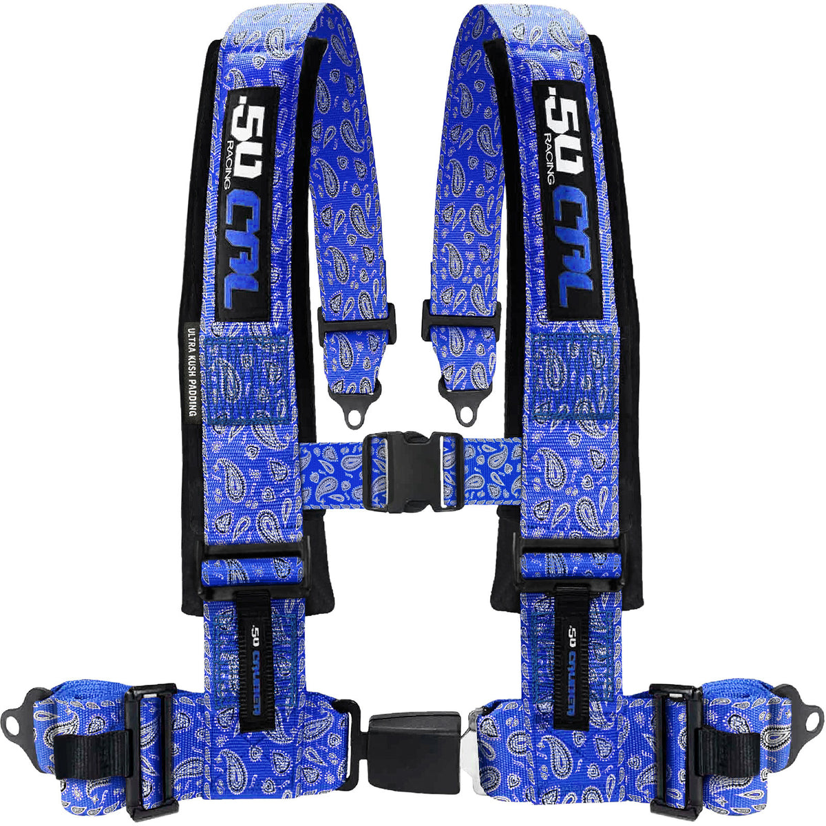 Blue Bandana | 50 caliber racing elite series blue bandana 4 point utv harness premium off road safety