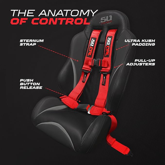 Rage Red | Elite Series Red UTV harness anatomy of control premium off road safety design