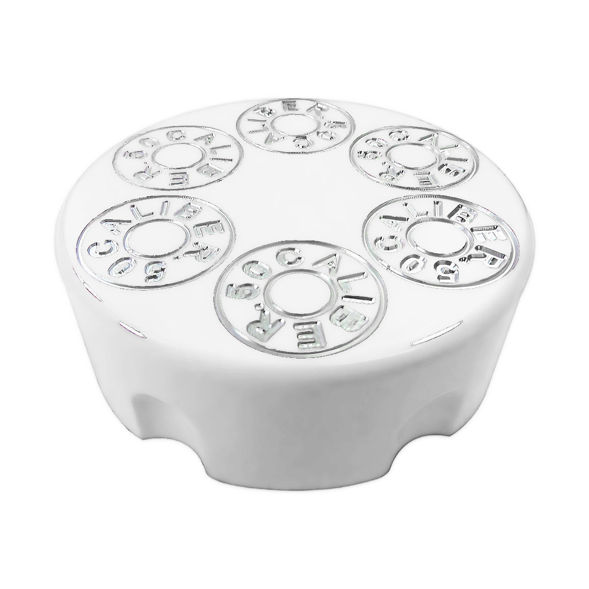 White | CNC Machined 50 Caliber Racing Six Shooter Gas Cap - Polaris UTV and ATV models WHITE LIGHTNING