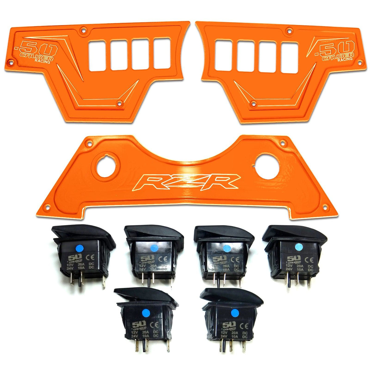Orange | RZR Billet Dash Switch Panel Kit 8 Hole