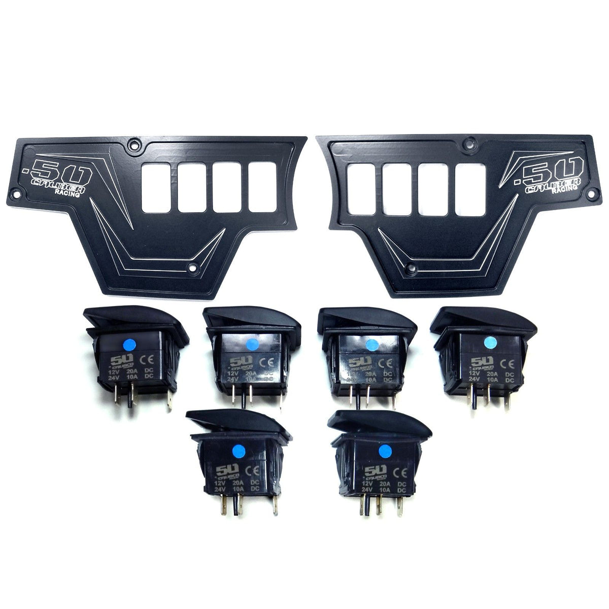 Black | RZR Billet Dash Switch Panel Kit 8 Hole