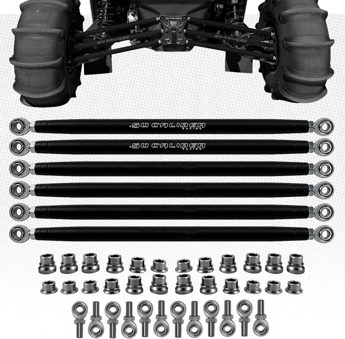 Black | Heavy Duty Billet Radius Rods - Can-Am Maverick X3