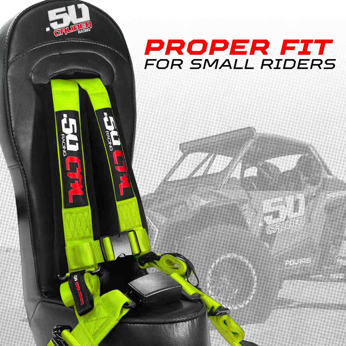Fluorescent Green | Rear Bump Seat with Harness for Kawasaki Teryx4 4 Seater