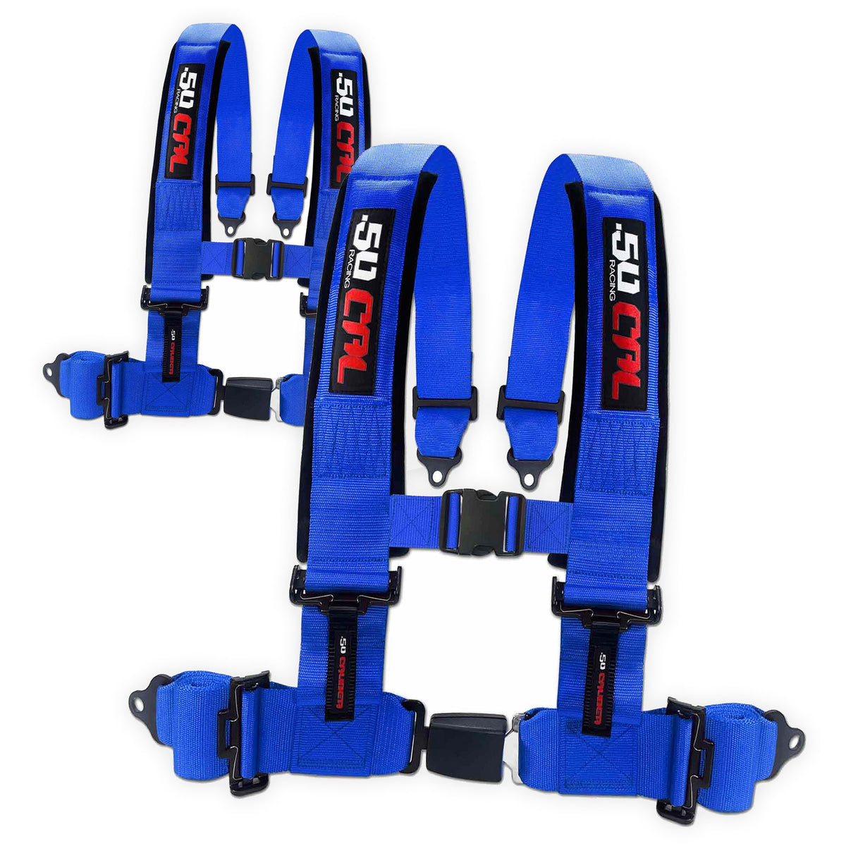 Nitro Blue | 4 Point UTV Harness 2 Pack with Push-Button Buckle