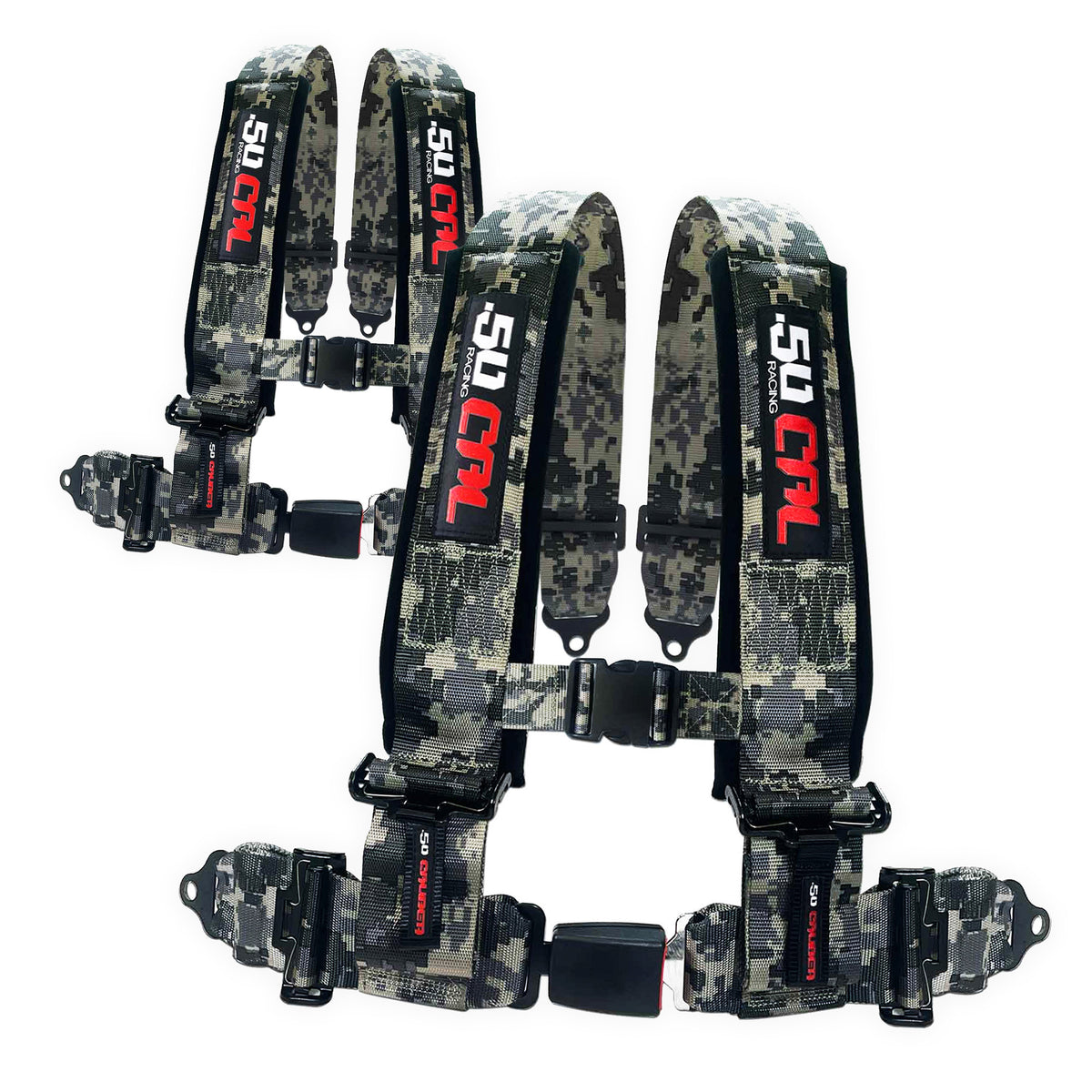 Carbon Camo | 4 Point UTV Harness 2 Pack with Push-Button Buckle