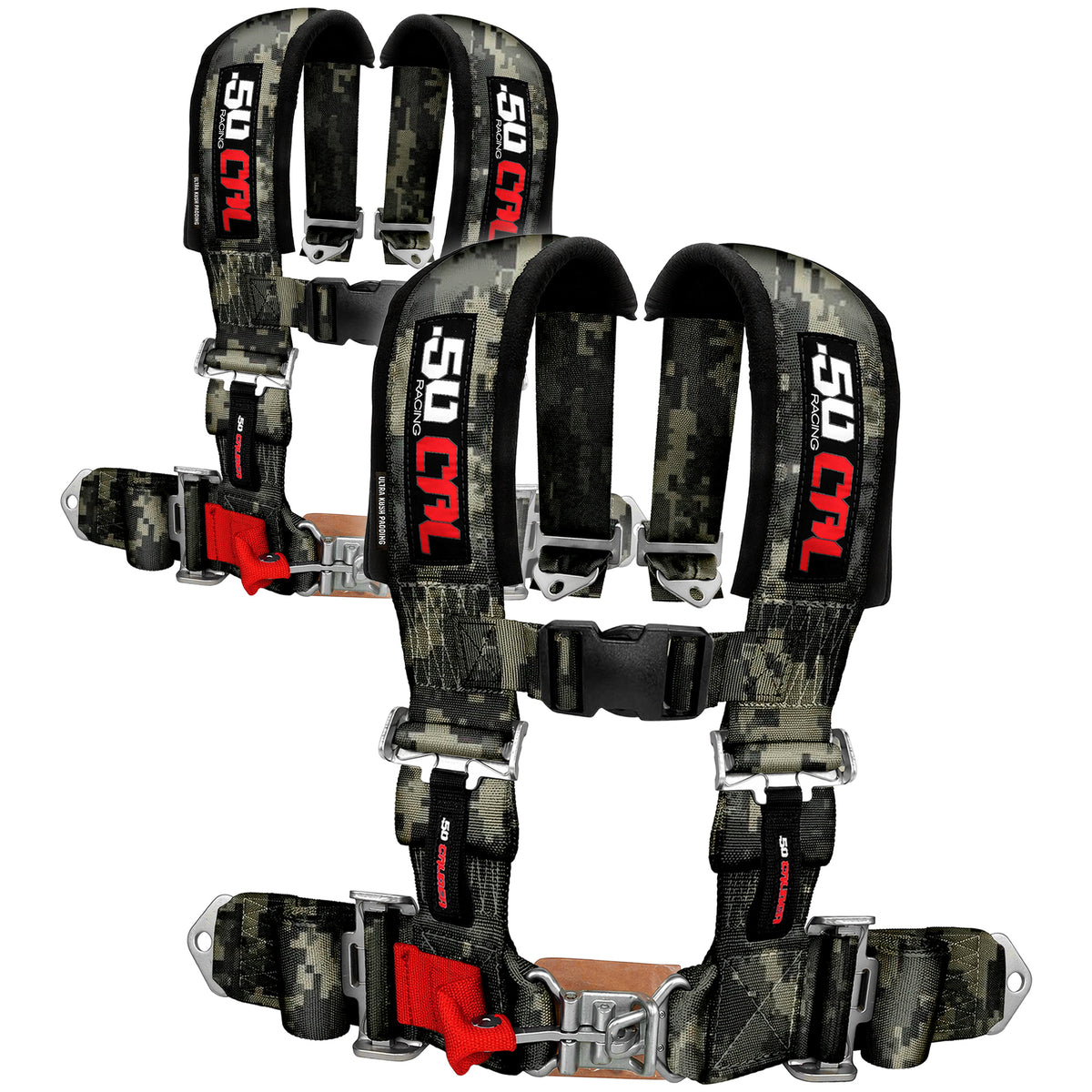 Carbon Camo | 4 Point UTV Harness 2 Pack with Latch Link Buckle