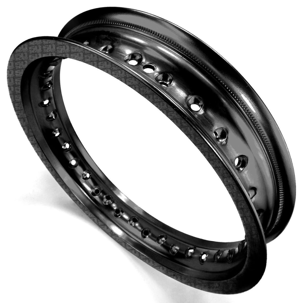 Black | 50 Caliber Racing Pit Bike 12 inch Rims - 32 Hole available in BLACK, GOLD, RED or BLUE Anodized.