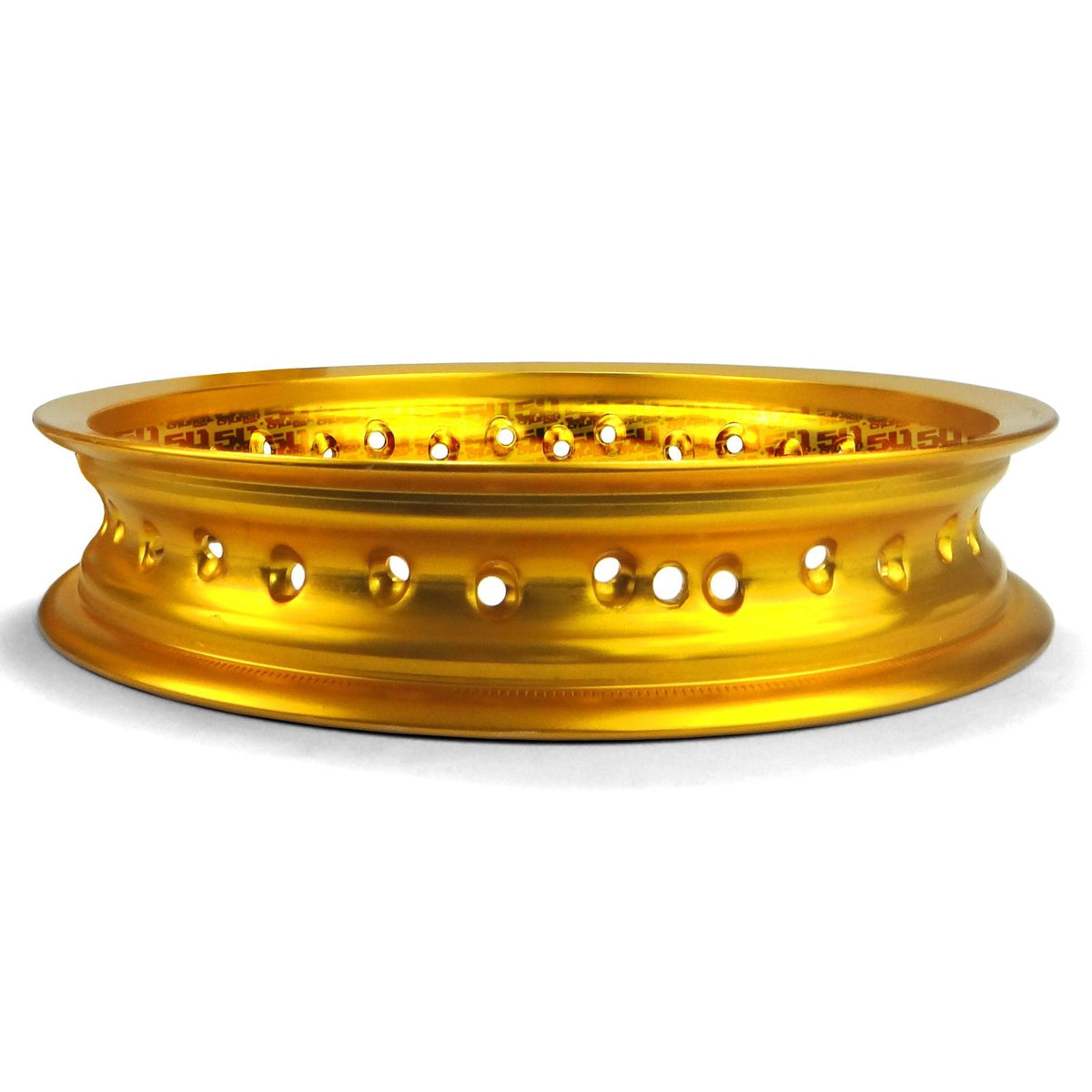 Gold | 50 Caliber Racing Pit Bike 12 inch Rims - 32 Hole available in BLACK, GOLD, RED or BLUE Anodized.