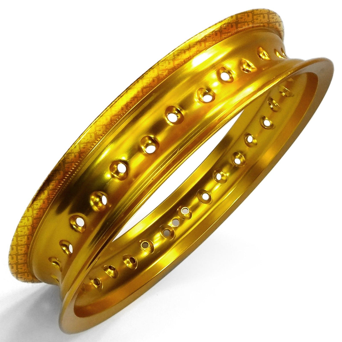 Gold | 50 Caliber Racing Pit Bike 12 inch Rims - 32 Hole available in BLACK, GOLD, RED or BLUE Anodized.