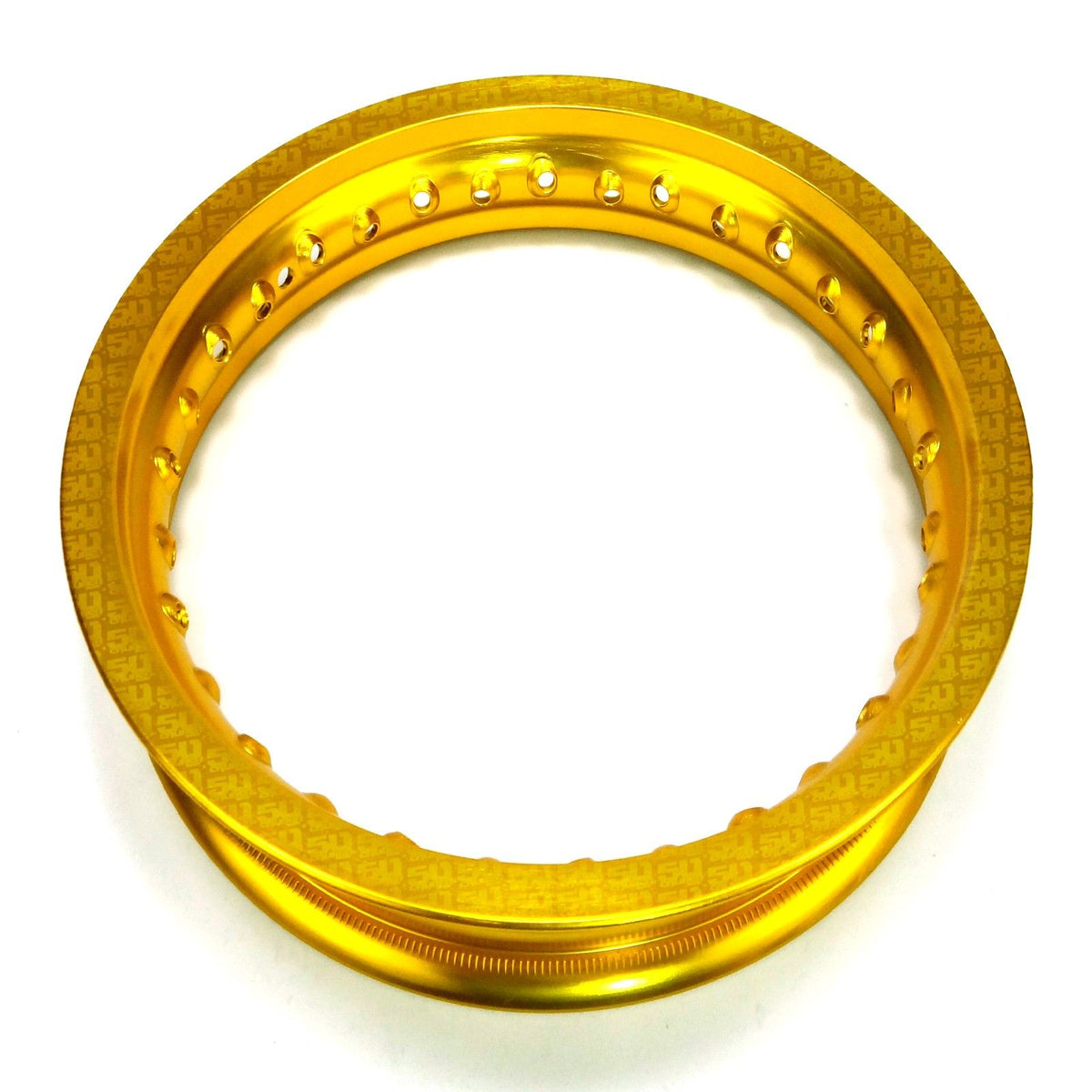 Gold | 50 Caliber Racing Pit Bike 10 inch Rims - 28 Hole available in BLACK, GOLD, RED or BLUE Anodized