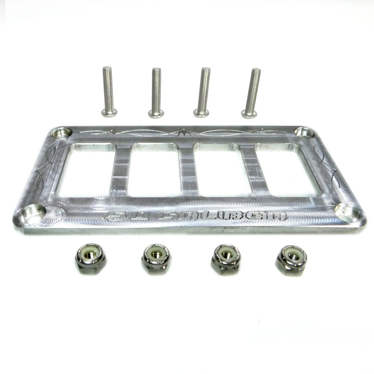 Raw Silver | 50 Caliber Racing Universal CNC Billet Aluminum 4 Switch Dash Panel