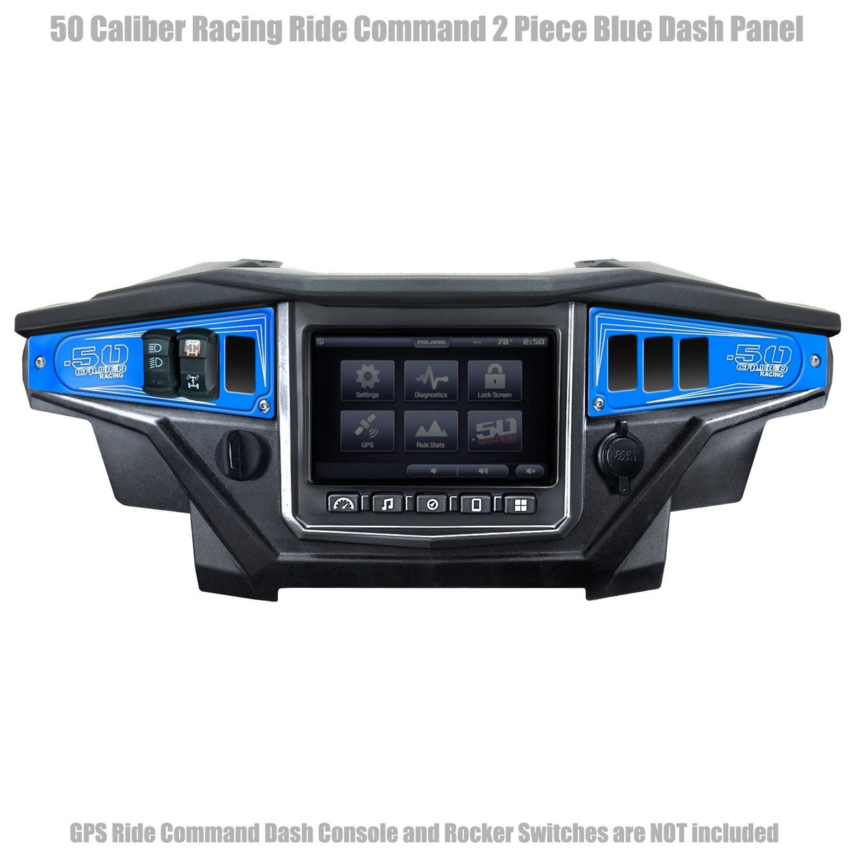 RZR Billet Dash Switch Panels Ride Command | Polaris Ride Command 6 Switch Dash Panel Voodoo Blue 2 Piece Kit