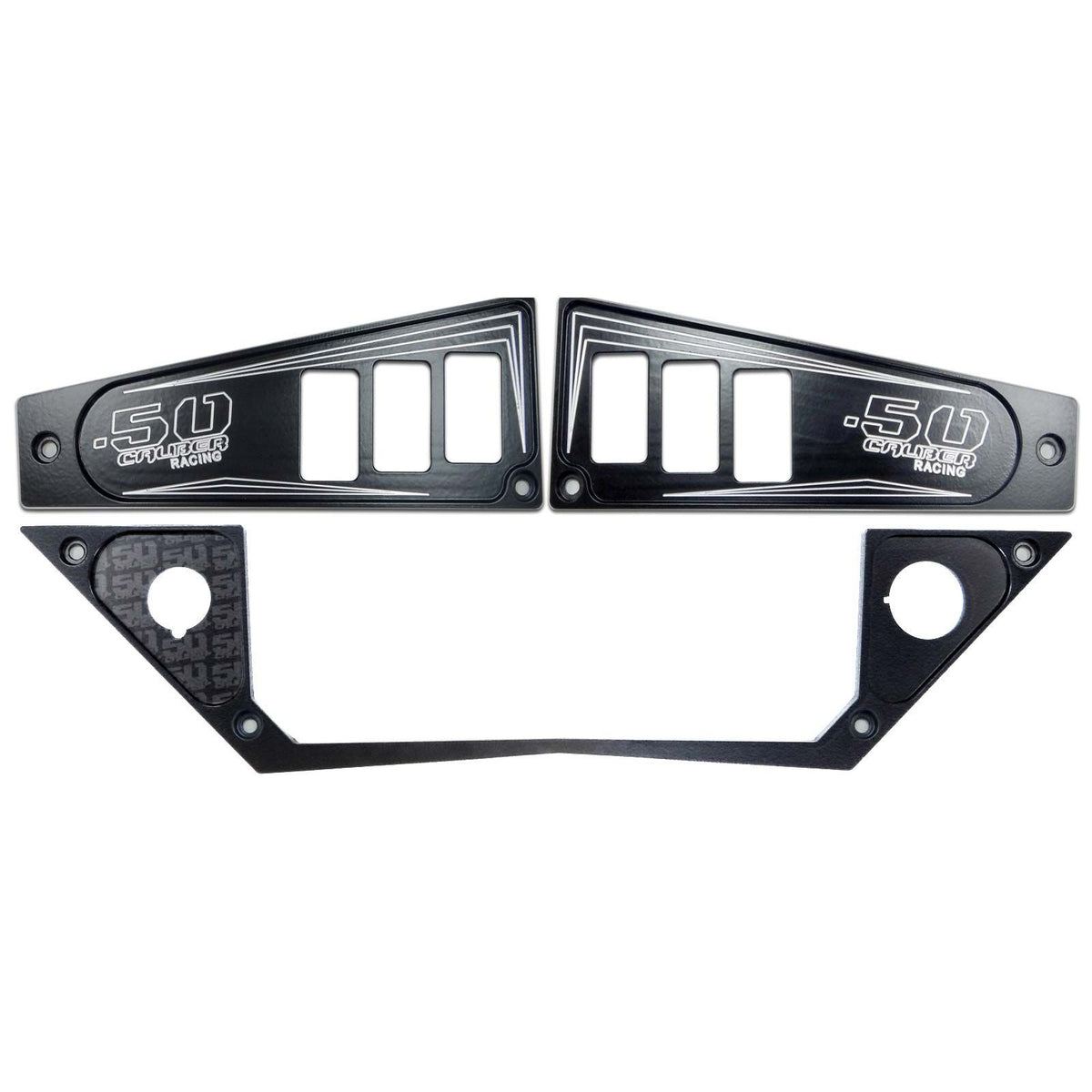 Black | Polaris Ride Command 6 Switch Dash Panel Stealth Black 3 Piece Kit