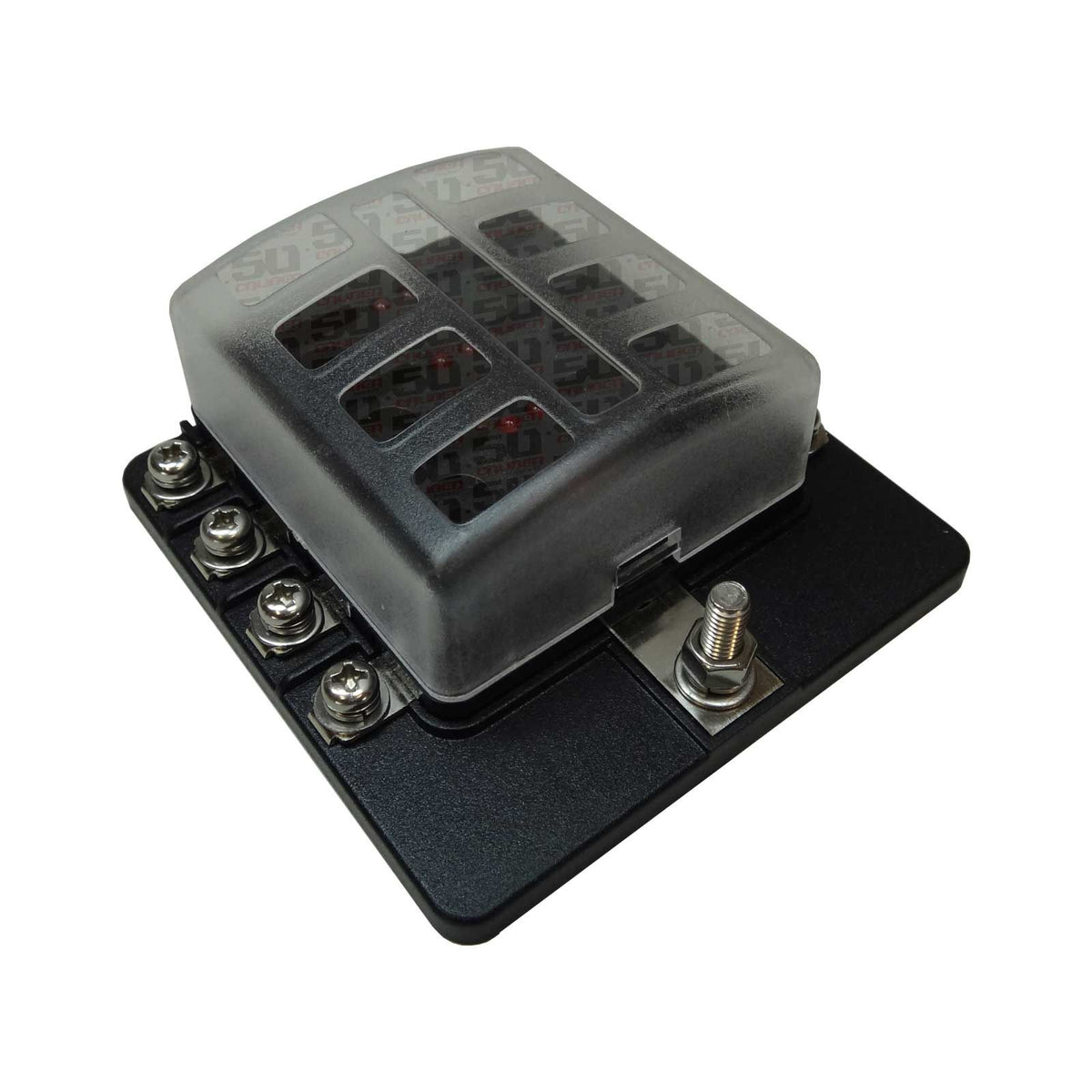 8 Way 12V Circuit Fuse Block - LED Indicators - Ring Terminals | 8 Way 12V Circuit Fuse Block - LED Indicators - Ring Terminals