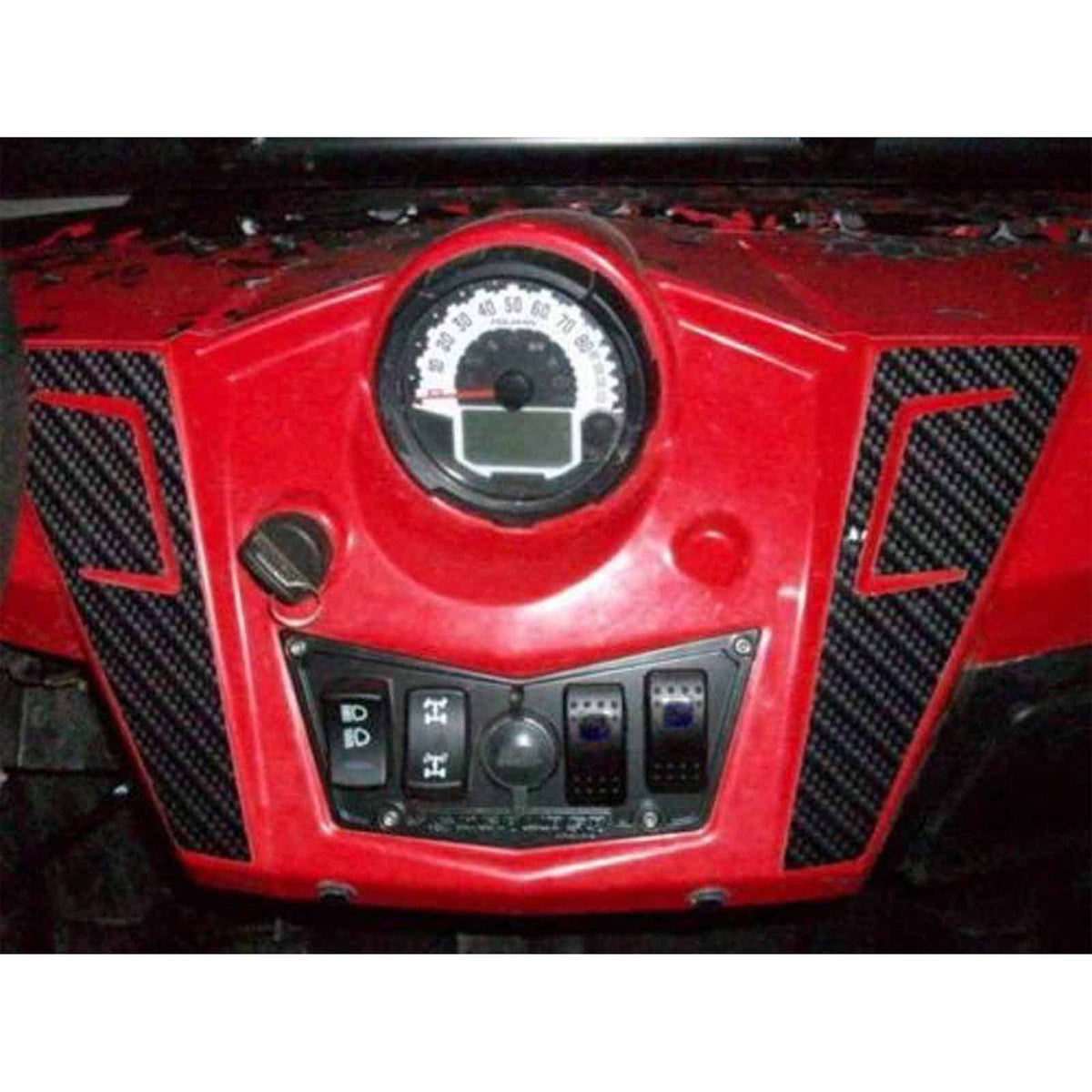 Black | CNC Billet Aluminum 4 Hole Dash Panel for RZR 570 800 & XP900 - Stealth Black