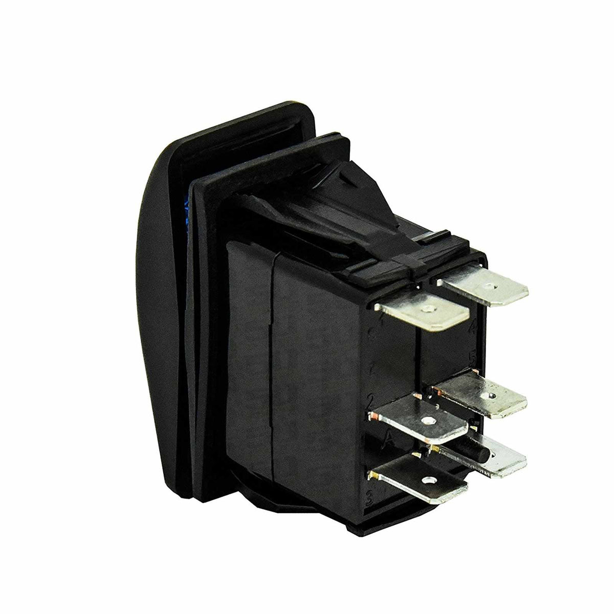 Blue | 50 Caliber Racing Rocker Switch Back View – Terminal Connections and Wiring Pins for UTV RZR X3 SXS
