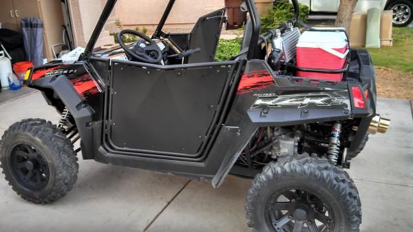 Polaris RZR Full Doors - 570 800 XP900 | 50 Caliber Racing RZR Doors with Slam Latches - Aluminum Panels on Black Frame