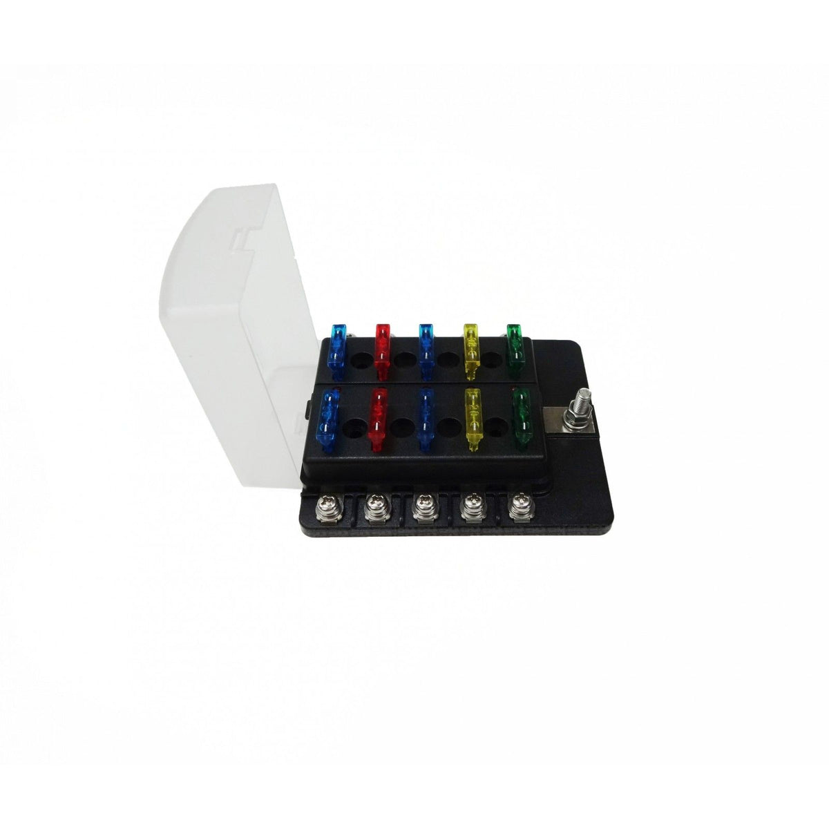 10 Way 12V Circuit Fuse Block - LED Indicators - Ring Terminals | 10 Way 12V Circuit Fuse Block - LED Indicators - Ring Terminals