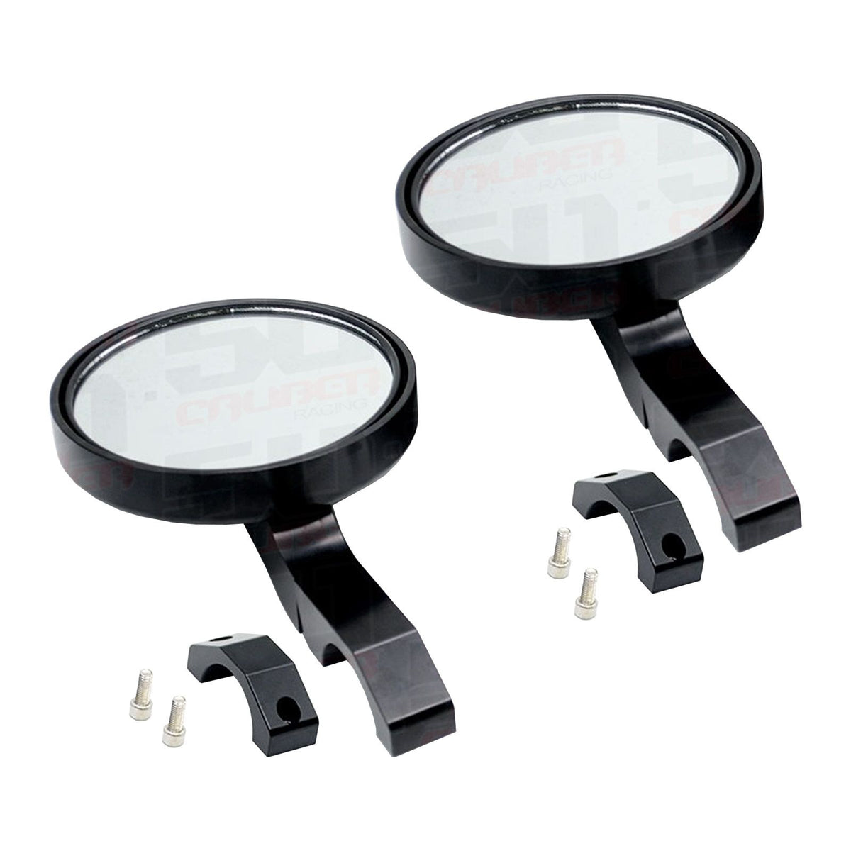 5" Bolt on CNC Mirrors for 1.75 inch tubing | 50 Caliber Racing 5" CNC Billet Aluminum mirrors for 1.75" round tubing