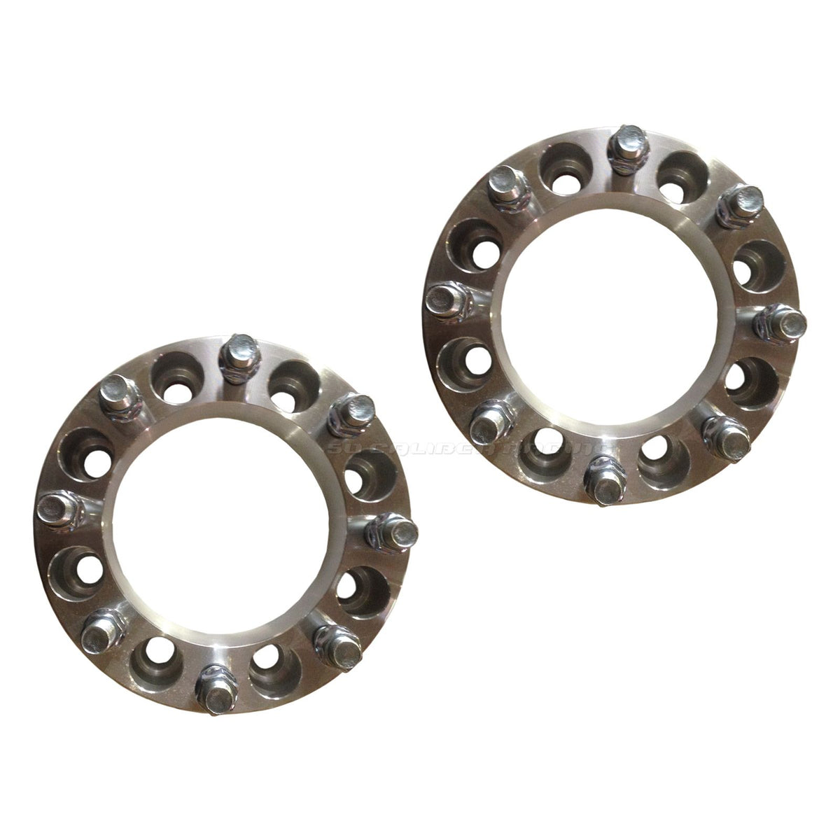 | 50 Caliber Racing Billet Aluminum Wheel Spacers - 8x170mm Bolt Pattern, 14x2.0 Studs - for Ford F250, F350 Super Duty Pickups