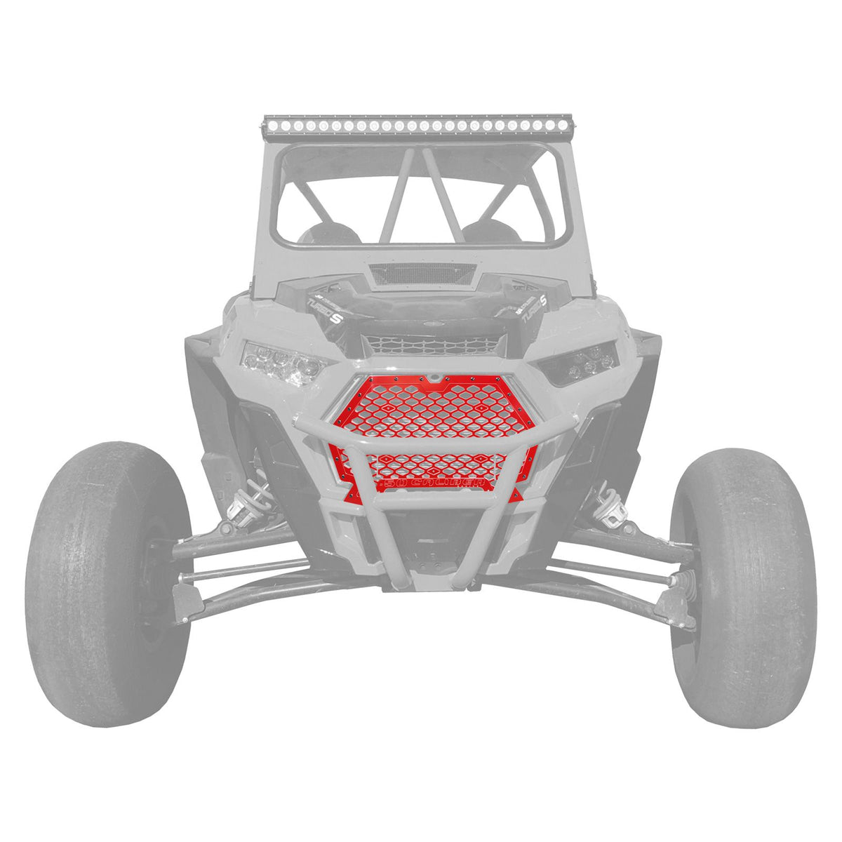 Red | Billet Grille with Bumper Notch RZR XP 1000 / Turbo / S 2019+ RED Powdercoat Finish