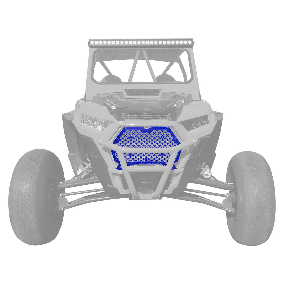 Blue | Billet Grille with Bumper Notch RZR XP 1000 / Turbo / S 2019+ Blue Powdercoat Finish