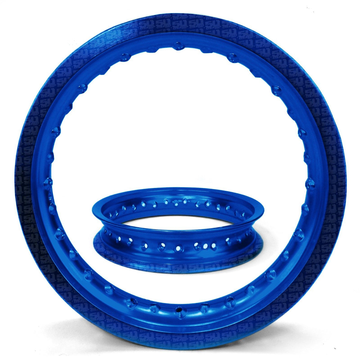 Blue | Set of 2 Pit Bike Rims 10 Inch 28 Hole with Spokes - Blue Anodized