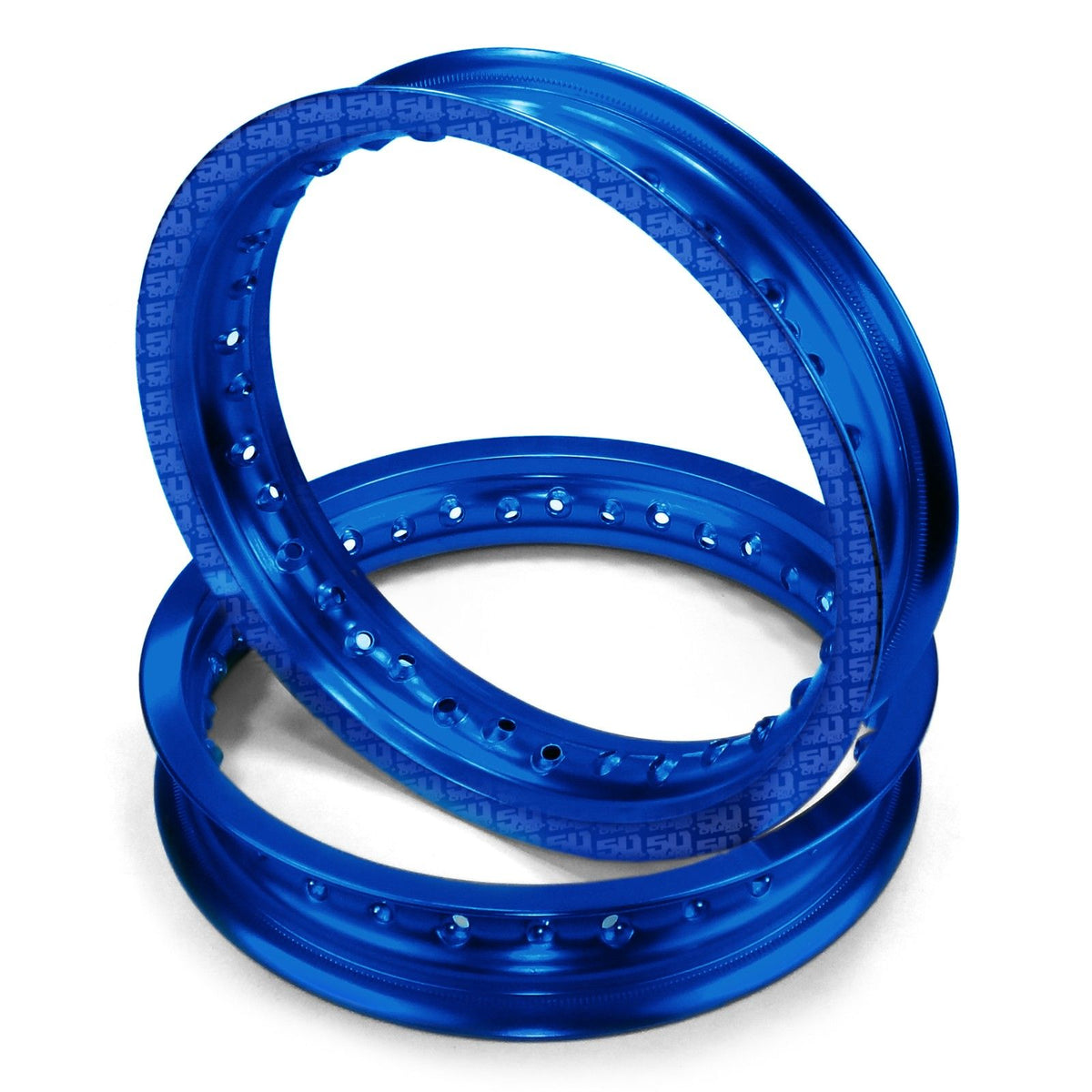 Blue | Set of 2 Pit Bike Rims 10 Inch 28 Hole with Spokes - Blue Anodized