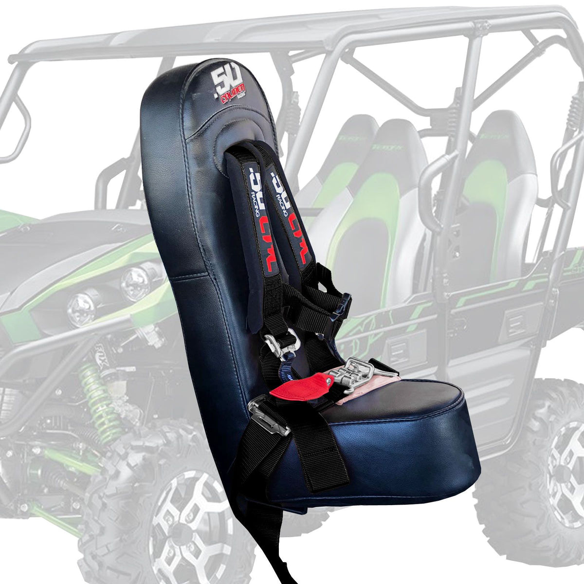 Stealth Black | Teryx4 Bump Seat & 4 Point Harness Racing Latch Style - Black Straps