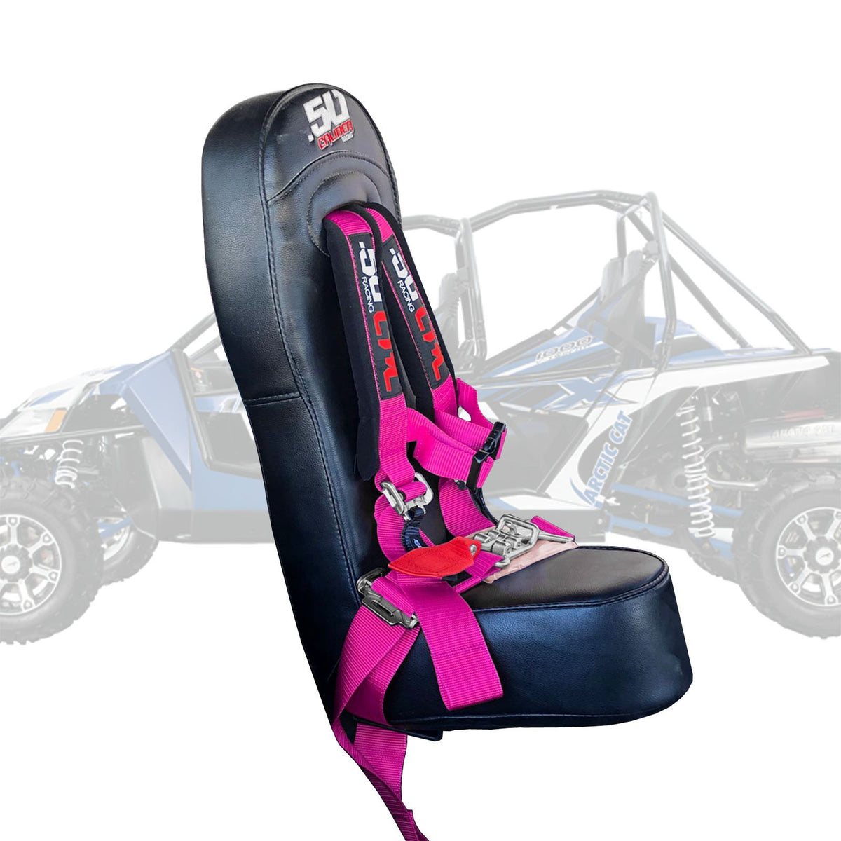 Rogue Pink | Wildcat Bump Seat with Racing Latch Style Harness - Pink Straps