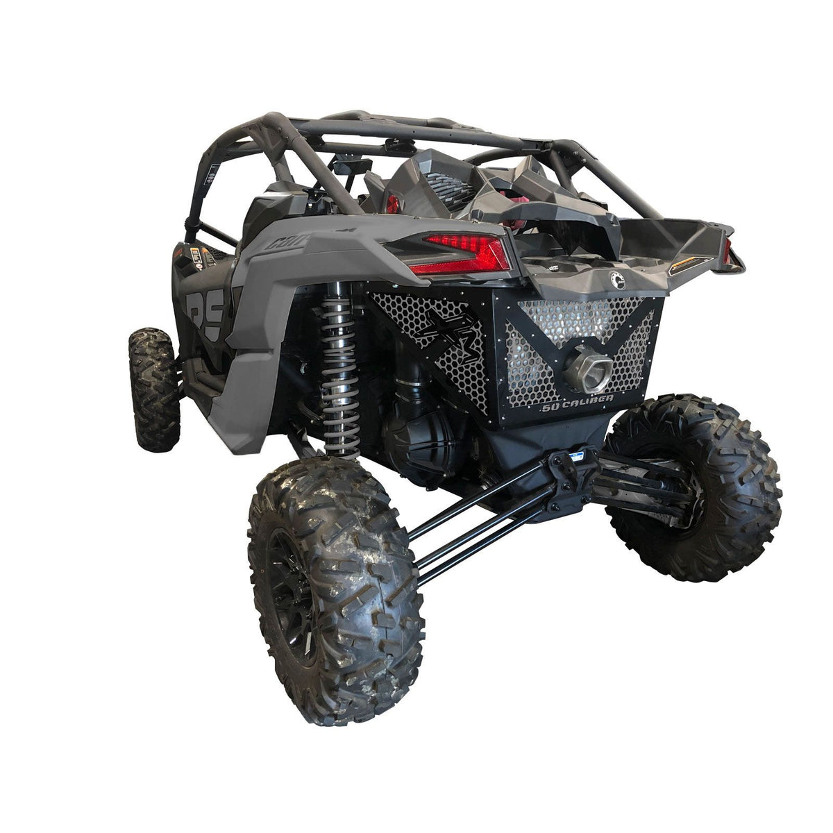 Gray / Black | 50 Caliber Racing Custom Engine Cover for Can-am X3