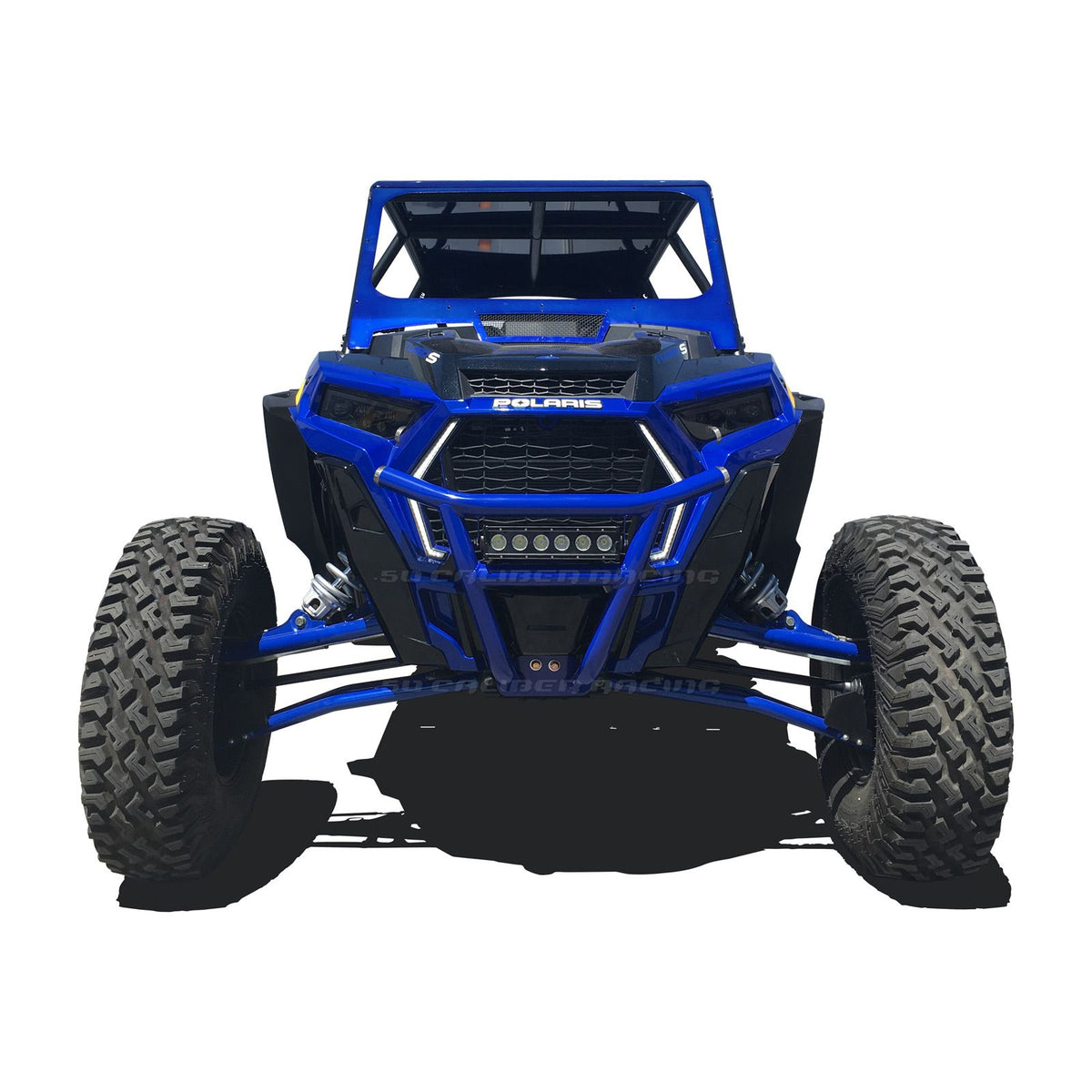 Blue | 2018-2019 RZR Turbo S 72" Long Travel Tubular Front Bumper - Blue Powdercoat