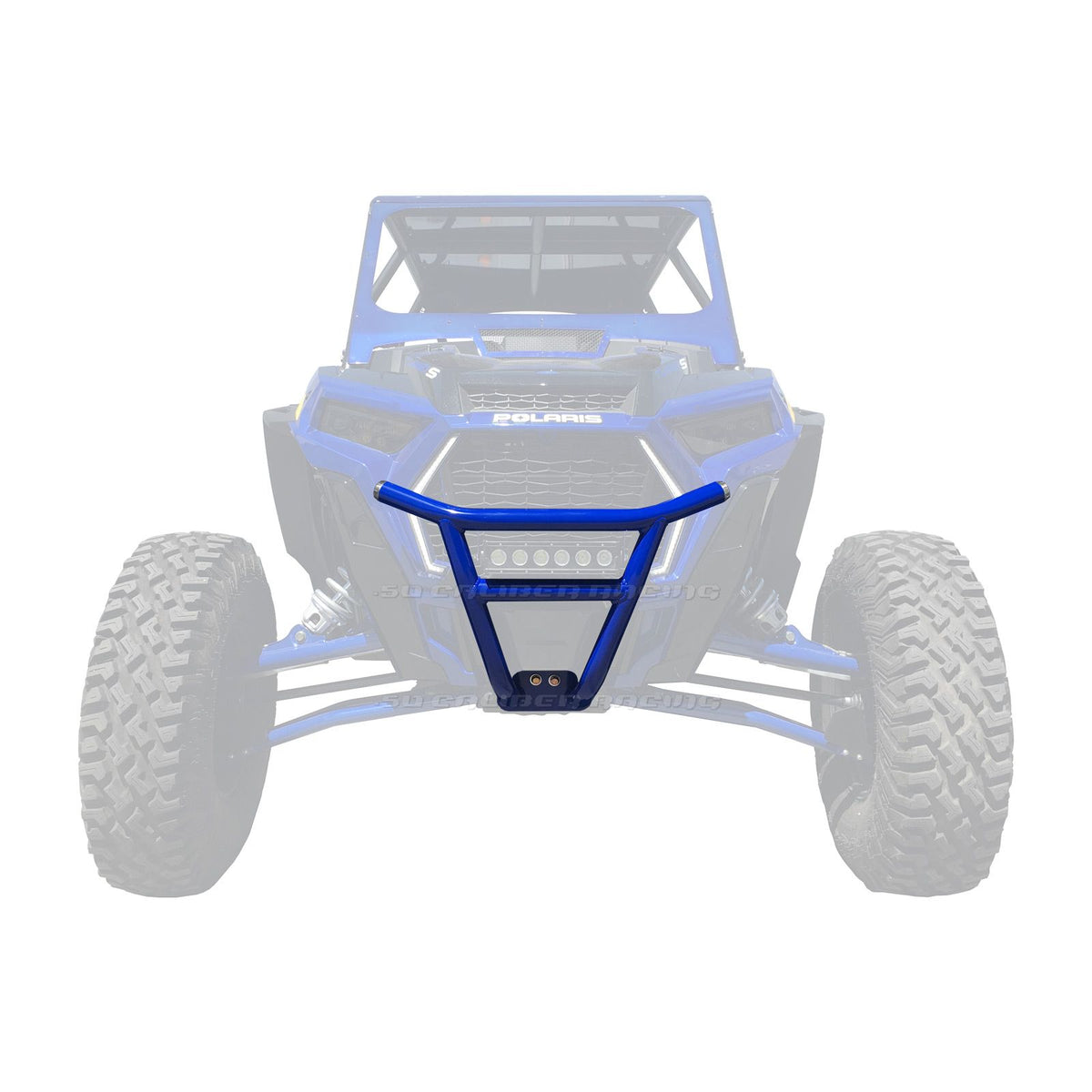 Blue | 2018-2019 RZR Turbo S 72" Long Travel Tubular Front Bumper - Blue Powdercoat