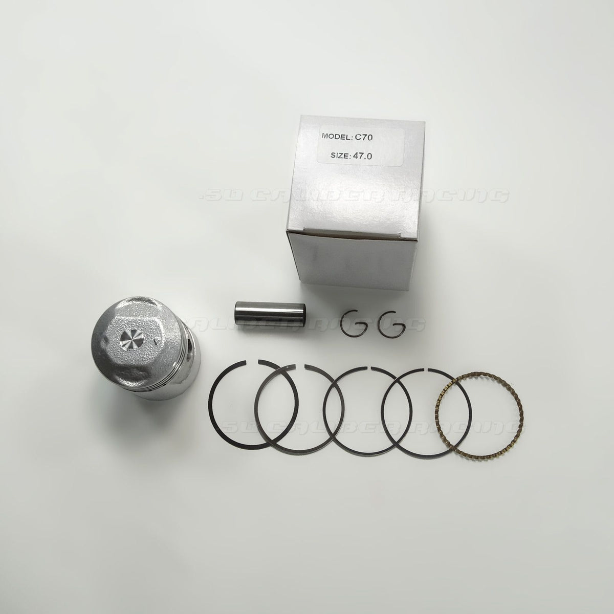 47mm Piston Kit Honda CT70 ATC70 SL70 | 50 Caliber Racing 47mm Standard Bore Piston Kit for Honda C70 CT70 CL70 SL70 XL70