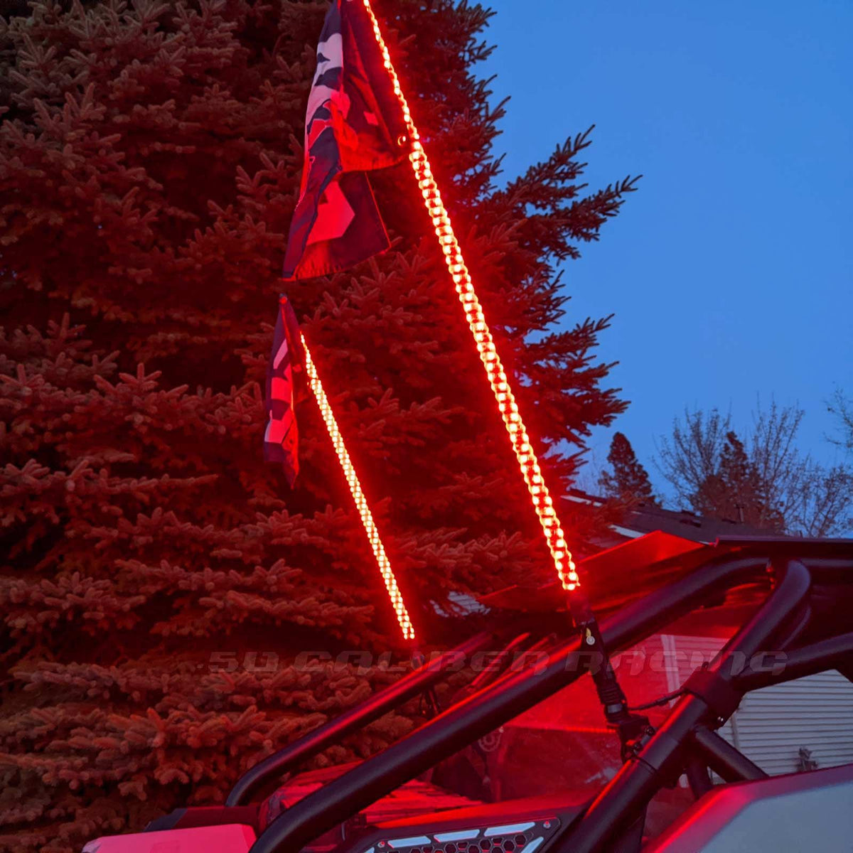 LED Lighted Whip with Bluetooth App Control (1pc) - Universal Fit | 50 Caliber Racing LED Whips are Super bright!