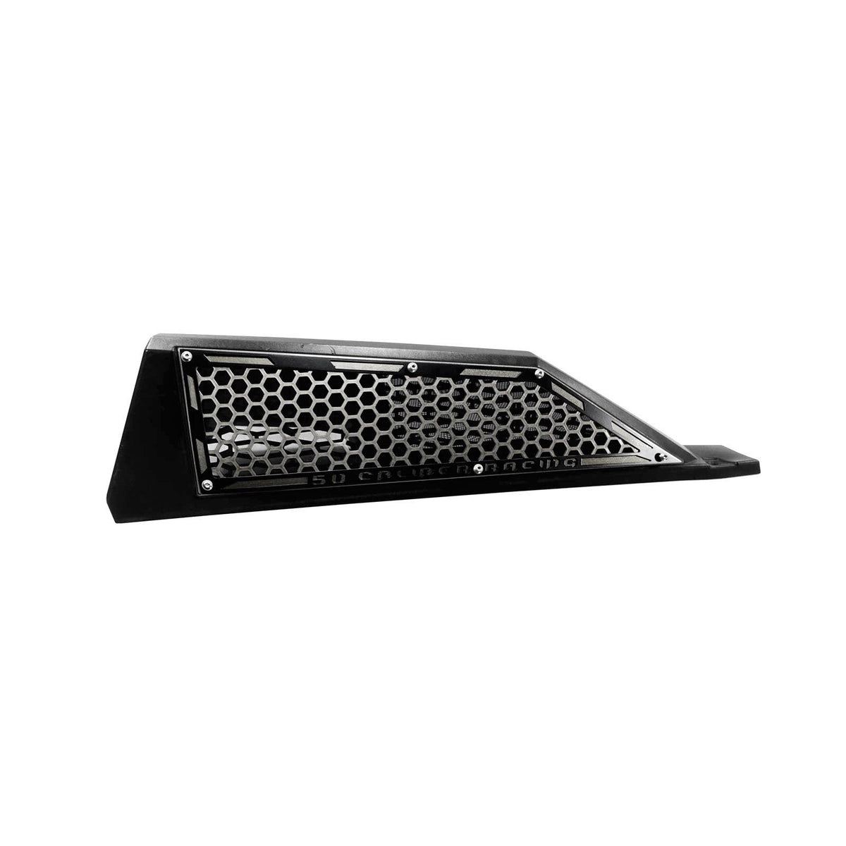 Laser Cut Steel Side Intake Grilles for RZR XP Turbo | Laser Cut Air Intake Grille Bezels for RZR XP Turbo Raw Clear/Black Two Tone Powdercoat