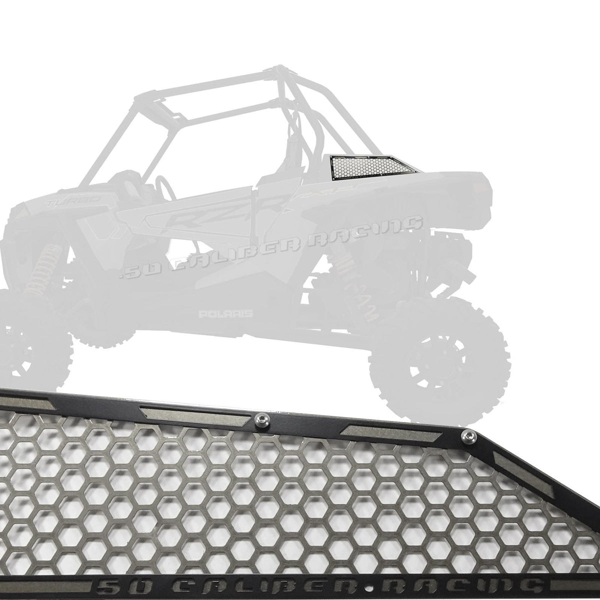 Raw Clear / Black | Laser Cut Air Intake Grille Bezels for RZR XP Turbo Raw Clear/Black Two Tone Powdercoat