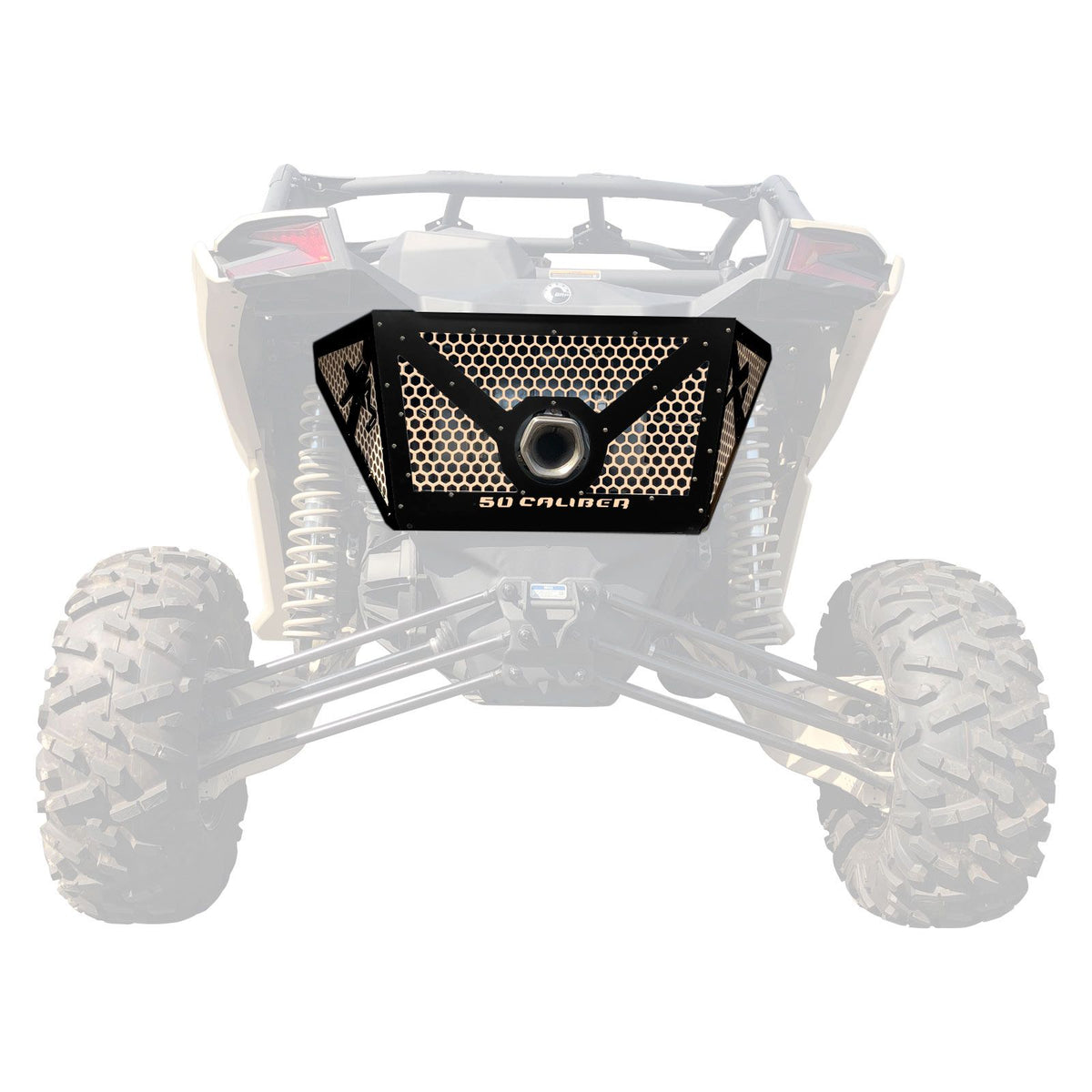 Tan / Black | 50 Caliber Racing Custom Engine Cover for Can-am X3 Black / Tan Powdercoat
