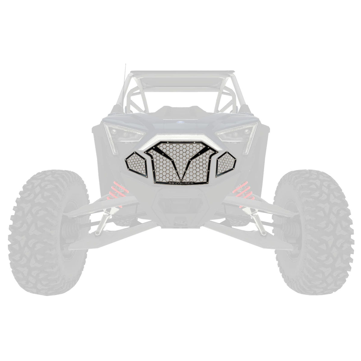 Raw Clear / Black | 3 Piece Laser Cut Steel Grille RZR PRO R & Turbo R Clear Powdercoat over Raw
