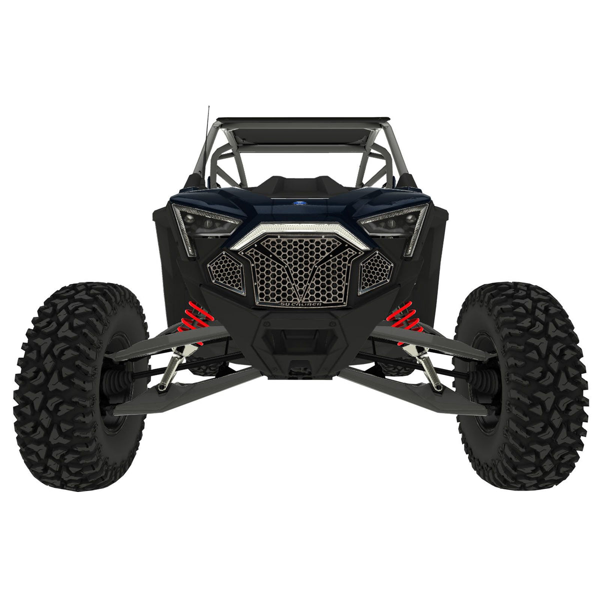 Raw Clear / Black | 3 Piece Laser Cut Steel Grille RZR PRO R & Turbo R Clear Powdercoat over Raw
