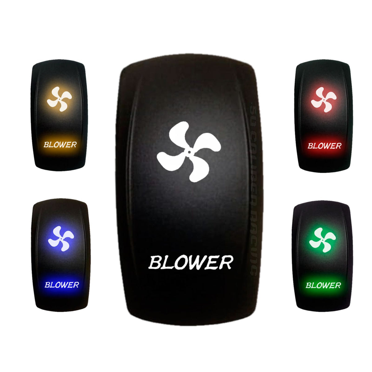 Blower - 12V On/Off Rocker Switch Marine Grade | "Blower" On/Off Rocker Switch with Red