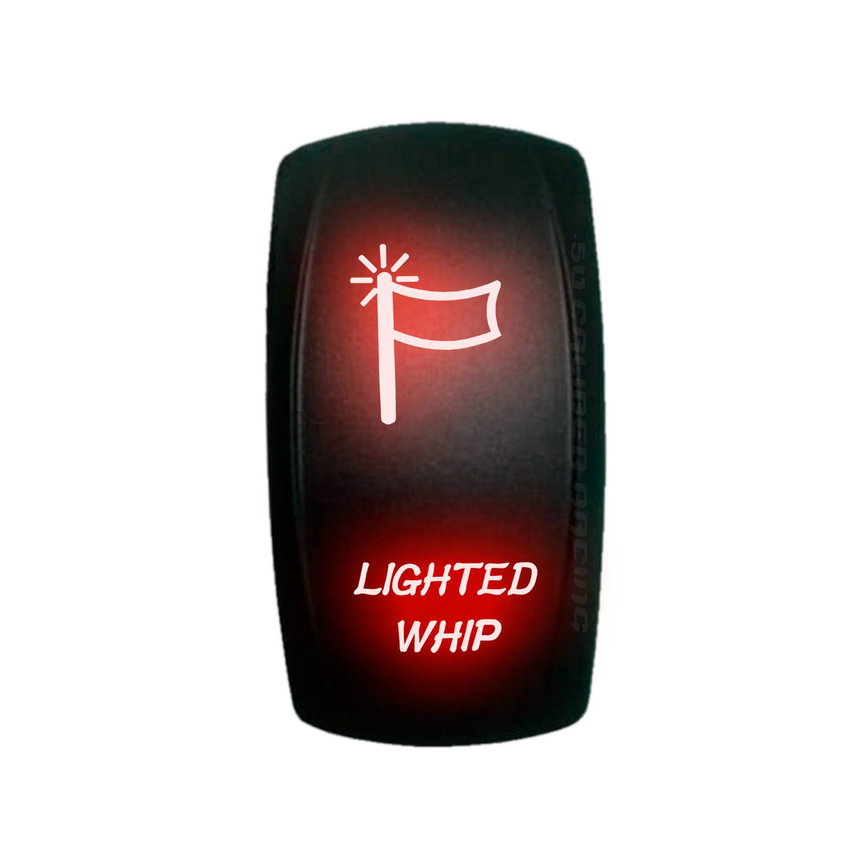 Red | "Lighted Whip" On/Off Rocker Switch Laser Etched Design Waterproof with Blue LED Illumination
