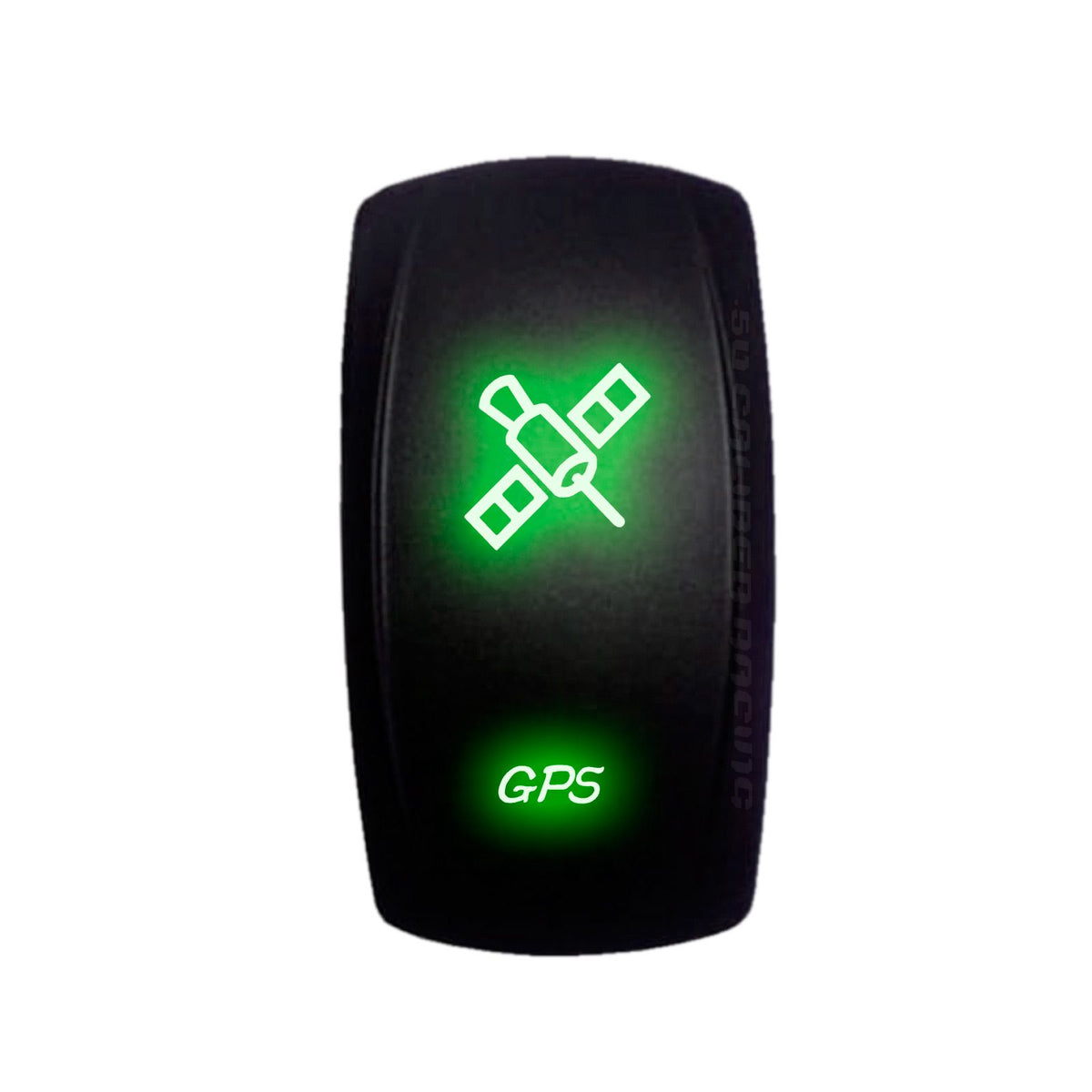 Green | "GPS" On/Off Rocker Switch Laser Etched Design Waterproof with Orange LED Illumination