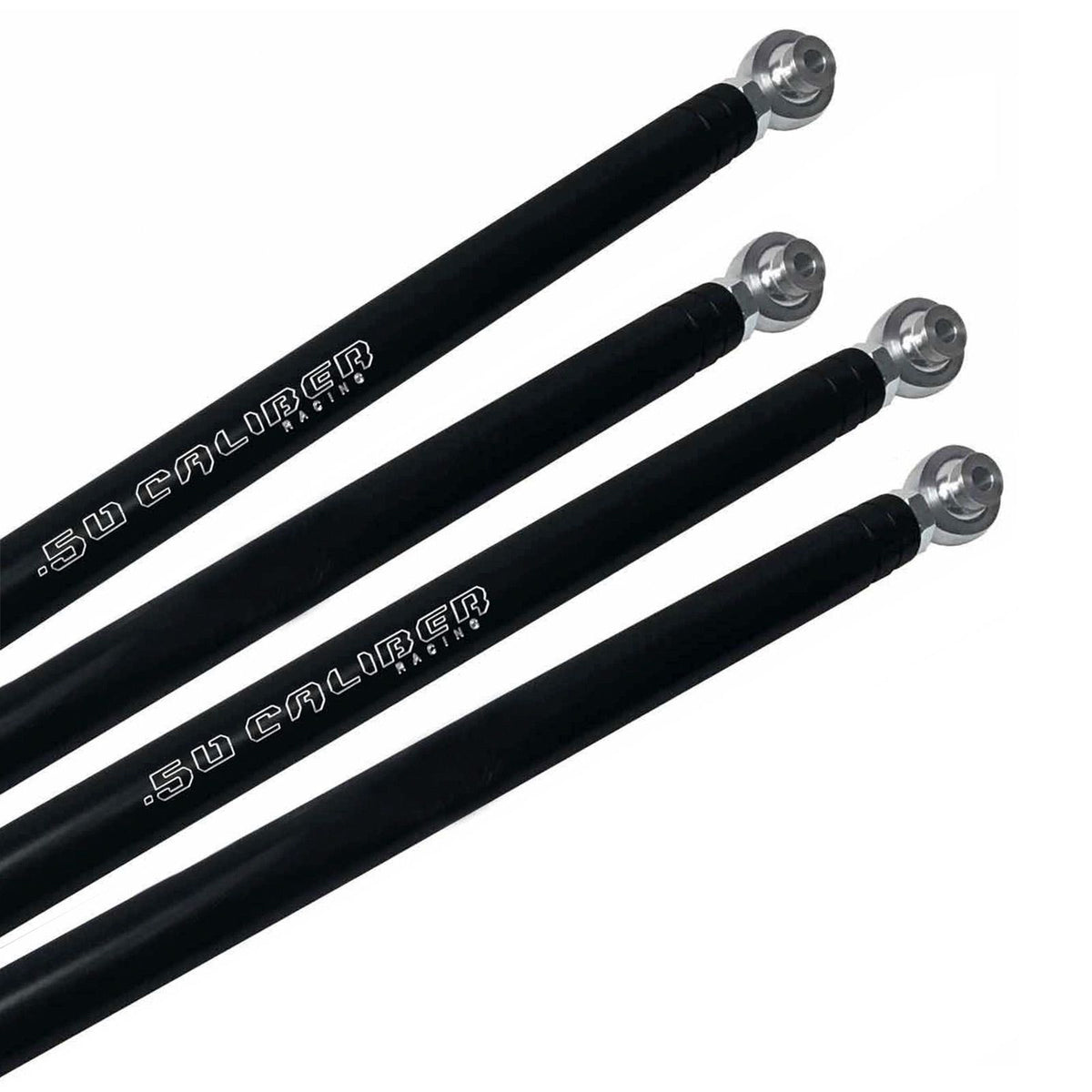 Black | 50 Caliber Racing Heavy Duty Radius Rod Kit for RZR Turbo S 2018-2019 - Black Powdercoat Finish